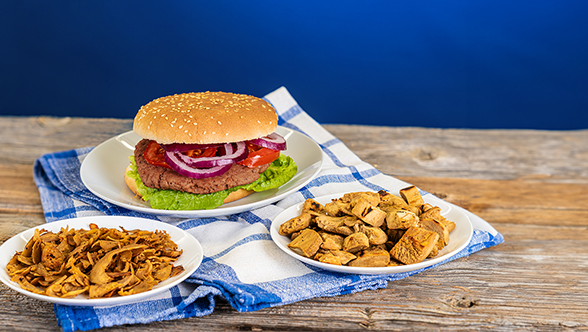 Vegan burger patty made from brewer’s grains