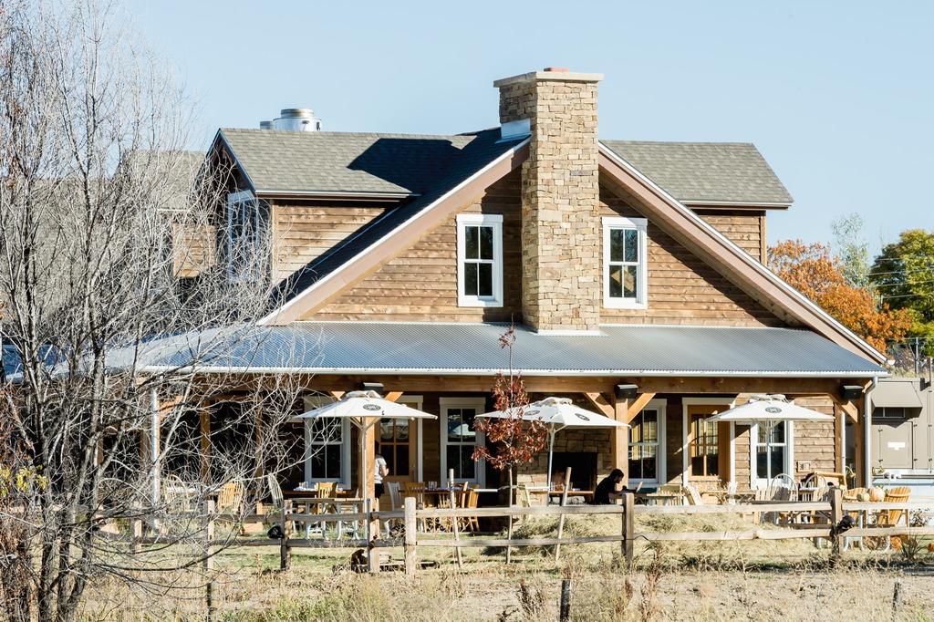 The Farm House Restaurant seats around 300 guests indoors and on the wrap-around porch, plus many more in the beer garden.